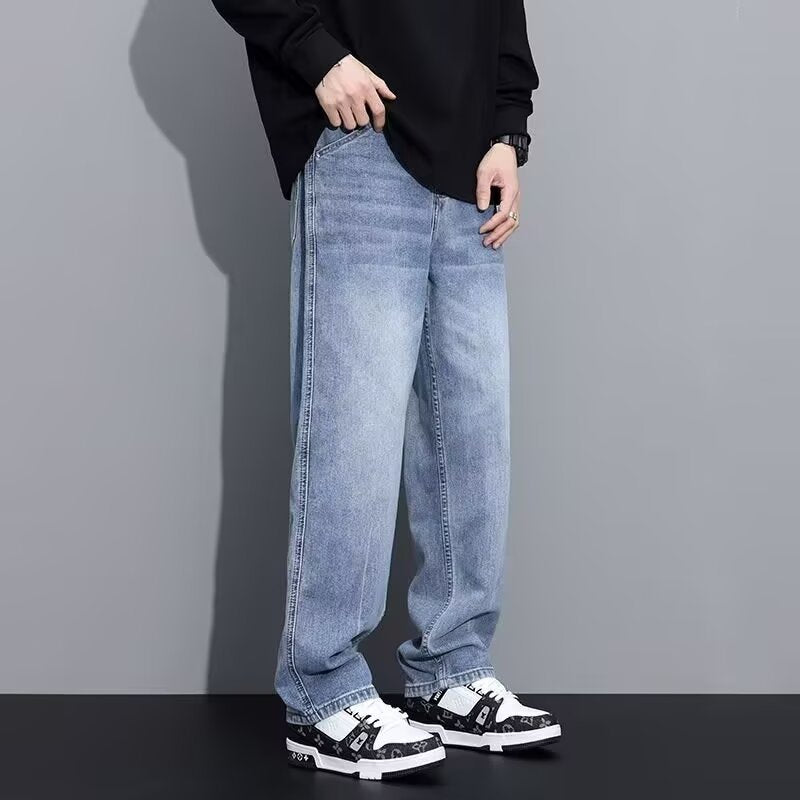 Blue【S01】Xk men's jeans - casual denim trousers with comfortable fit for everyday wear