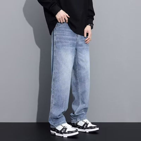 Blue【S01】Xk men's jeans - casual denim trousers with comfortable fit for everyday wear