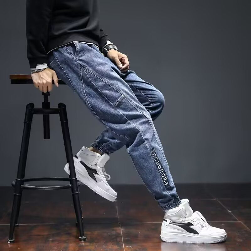 Men’s Loose Cargo Harem Straight Jeans