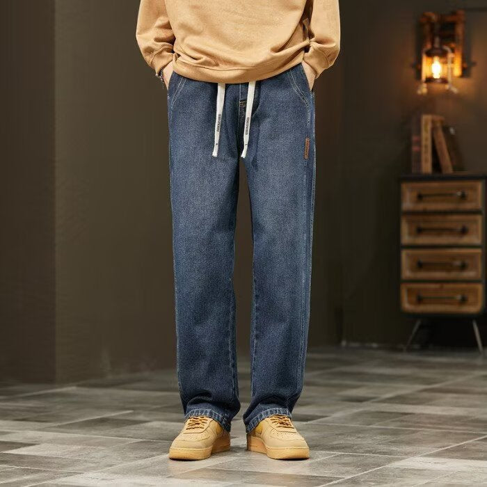 Men’s Loose Wide-Leg Retro Straight Jeans