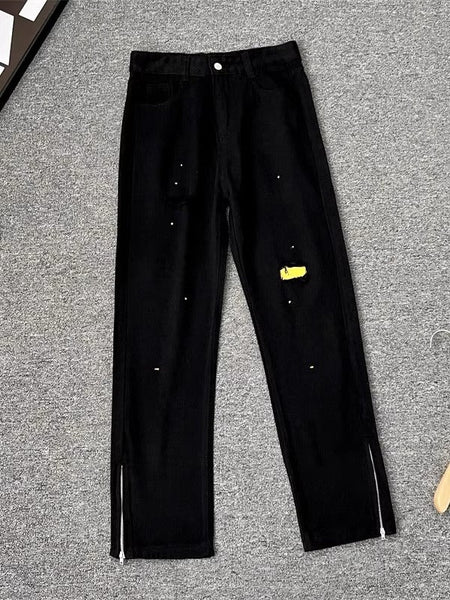Black【】Xyp men's jeans - casual denim trousers with comfortable fit for everyday wear