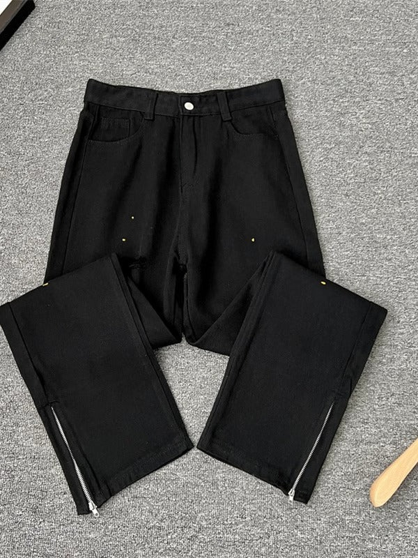 Men’s Paint Dot Loose Straight Street Jeans