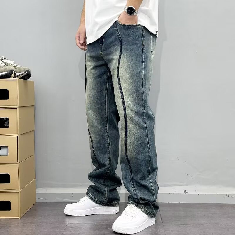 Blue【B36】Hw men's jeans - casual denim trousers with comfortable fit for everyday wear