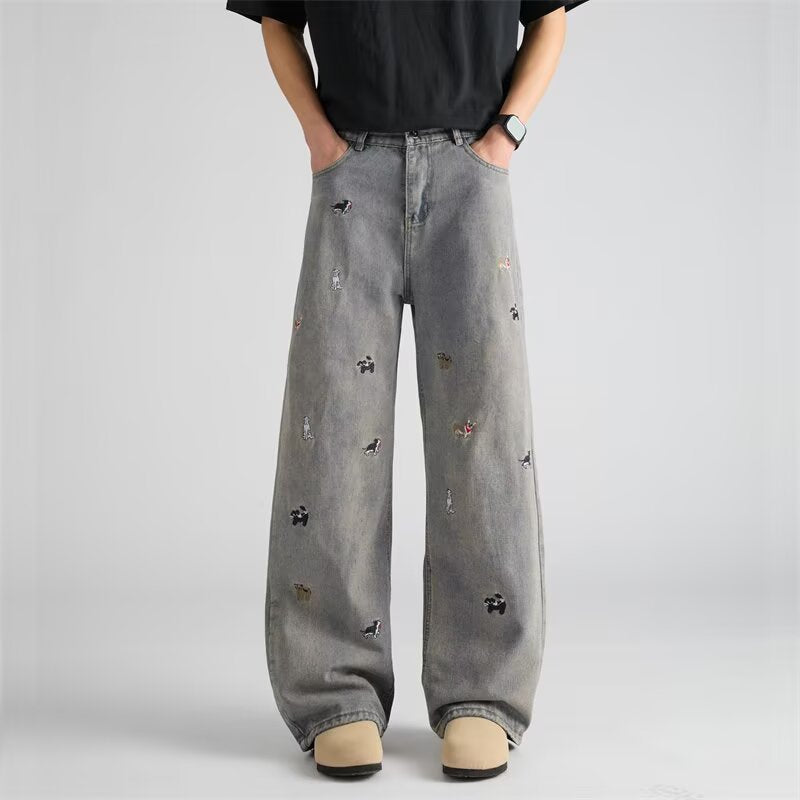 Blue【】Xyp men's jeans - casual denim trousers with comfortable fit for everyday wear