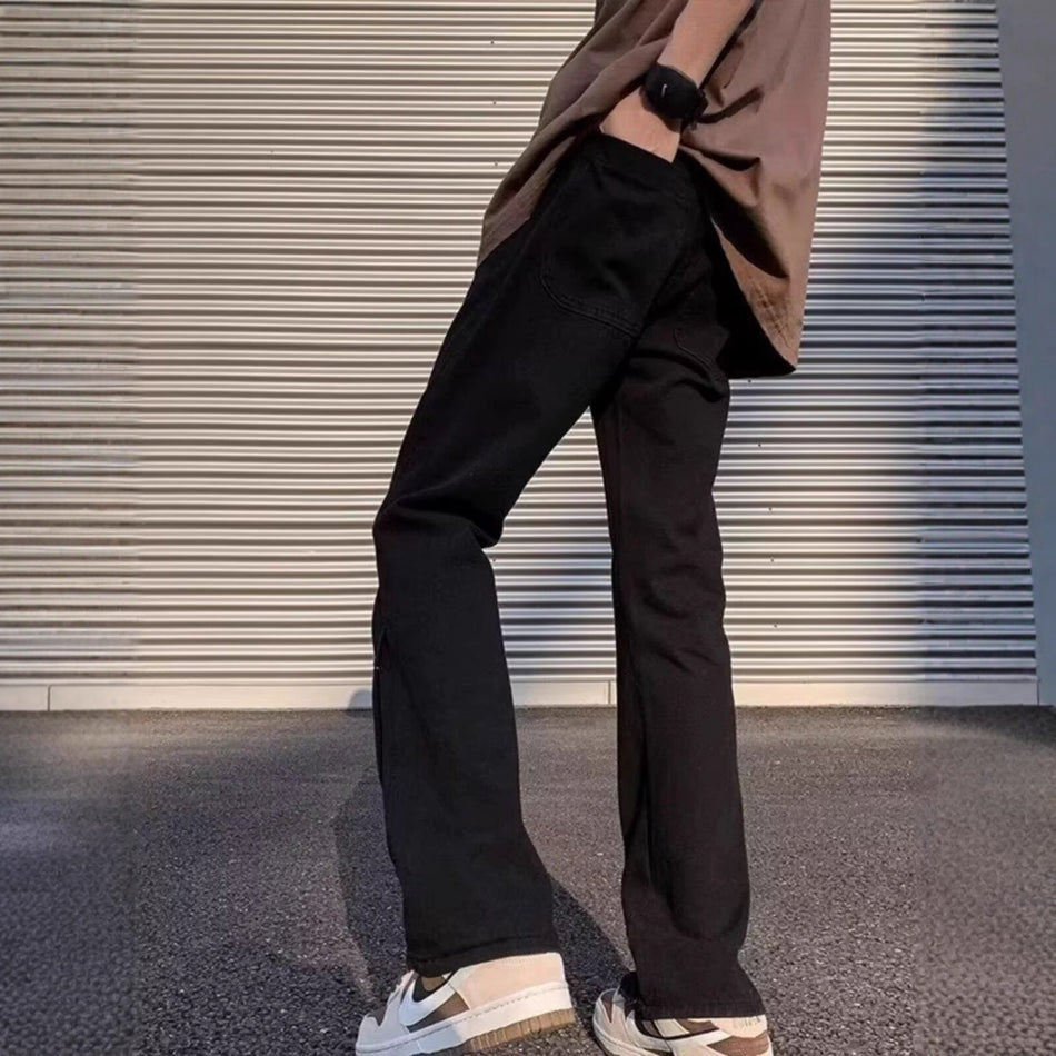 Men’s Tie-Dye Button Loose Straight Retro Jeans