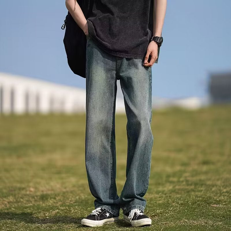 Men’s Vintage Loose Straight Wide-Leg Jeans