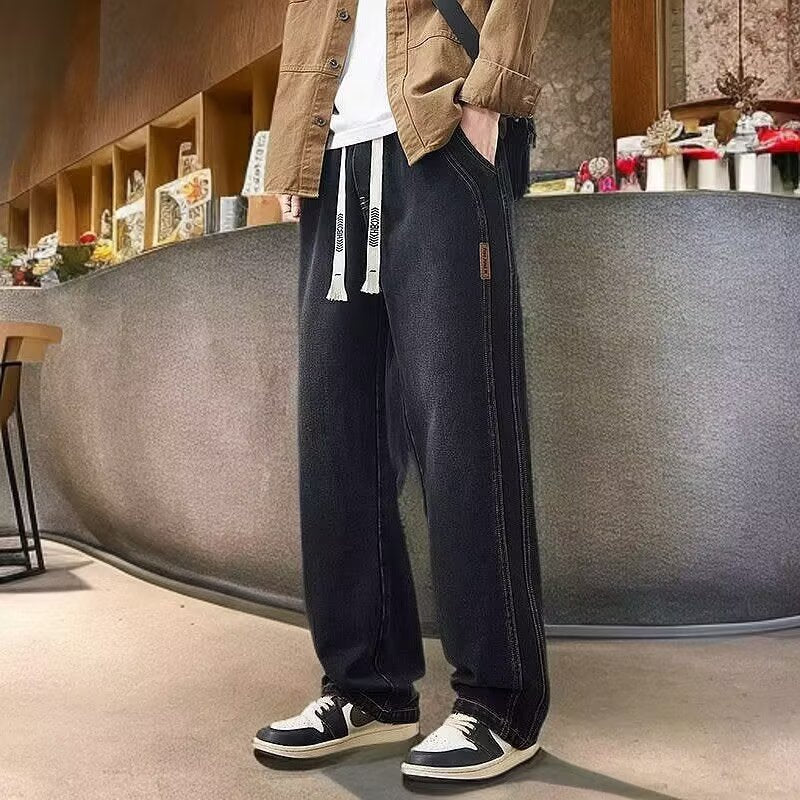 Black【】Xk men's jeans - casual denim trousers with comfortable fit for everyday wear