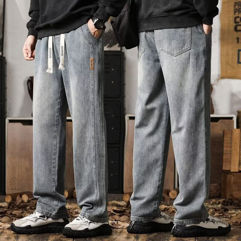Black【】Xk men's jeans - casual denim trousers with comfortable fit for everyday wear