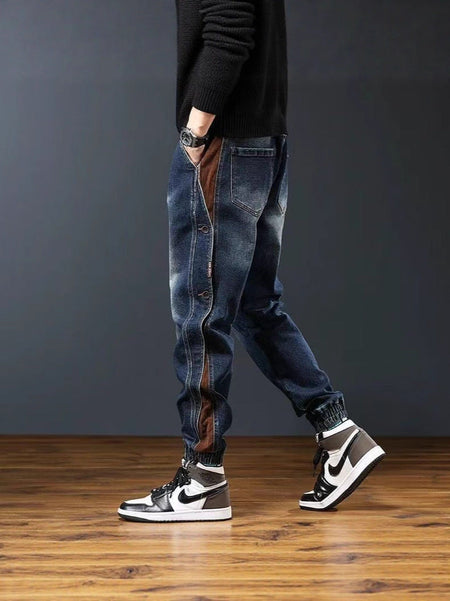 Black Gray【】Dln men's jeans - casual denim trousers with comfortable fit for everyday wear