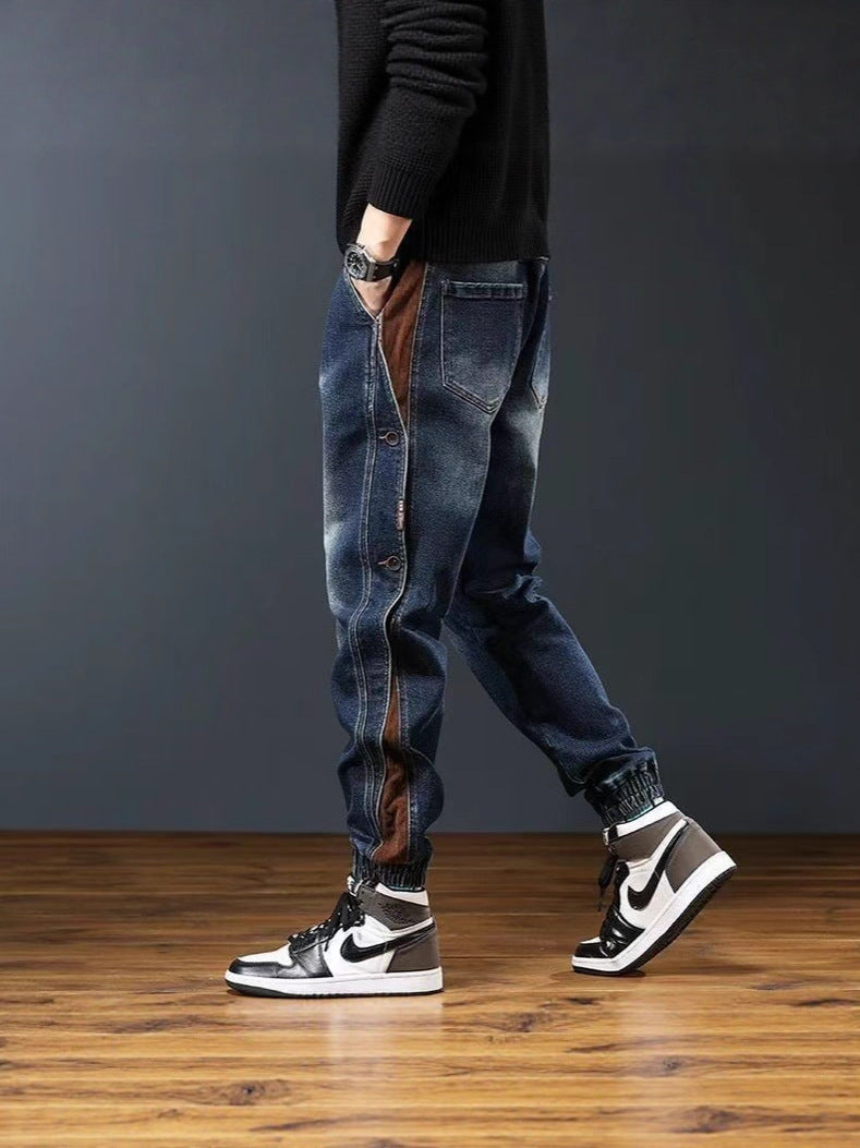 Black Gray【】Dln men's jeans - casual denim trousers with comfortable fit for everyday wear
