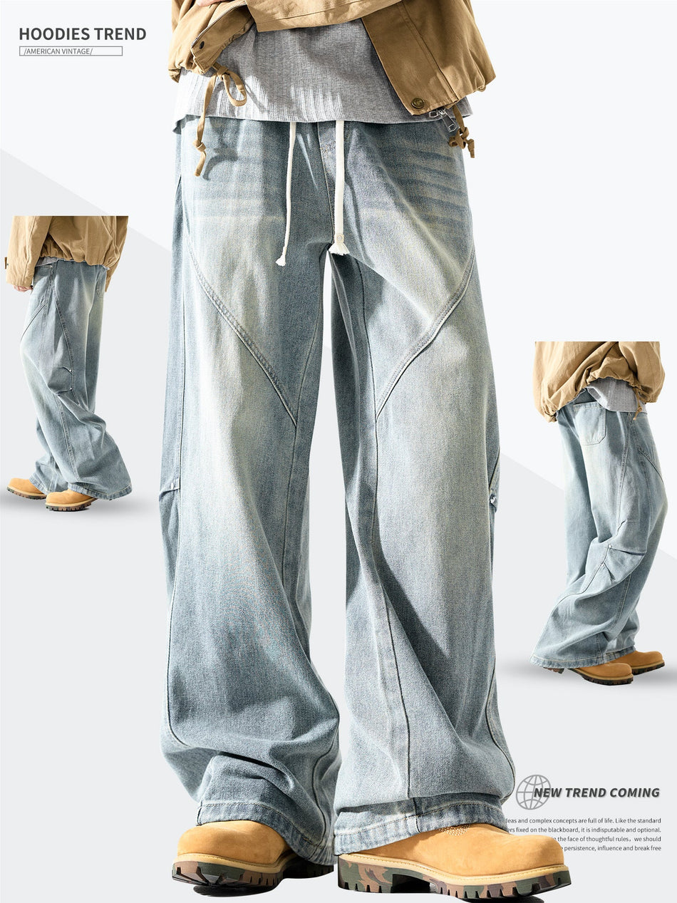 Vintage High Waist Wide-Leg Jeans Men Women Loose Pants