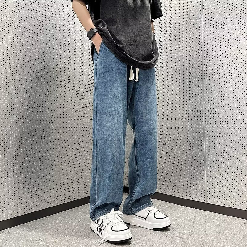 Blue【Kk96】Xk men's jeans - casual denim trousers with comfortable fit for everyday wear