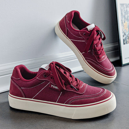 Wine Red men's sneakers - casual athletic shoes with cushioned comfortable sole