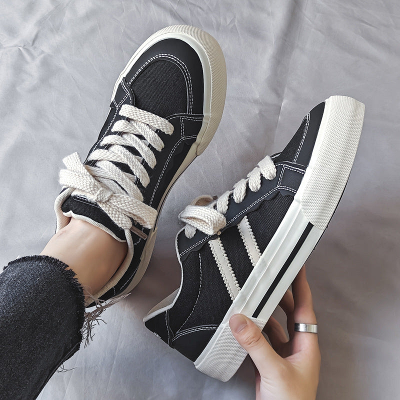Men’s Retro Orange Canvas Sneakers Casual Couple Shoes