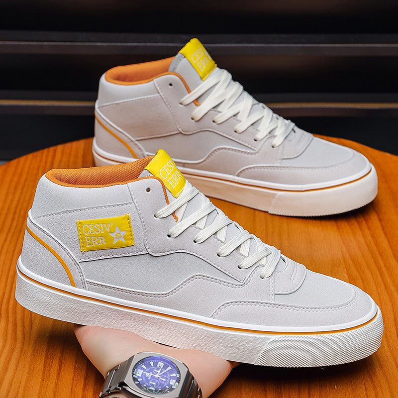 Gray men's sneakers - casual athletic shoes with cushioned comfortable sole