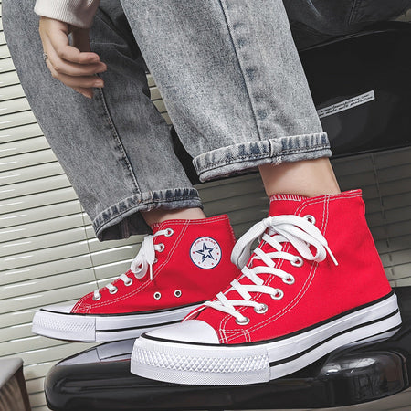 High-Top Black men's sneakers - casual athletic shoes with cushioned comfortable sole