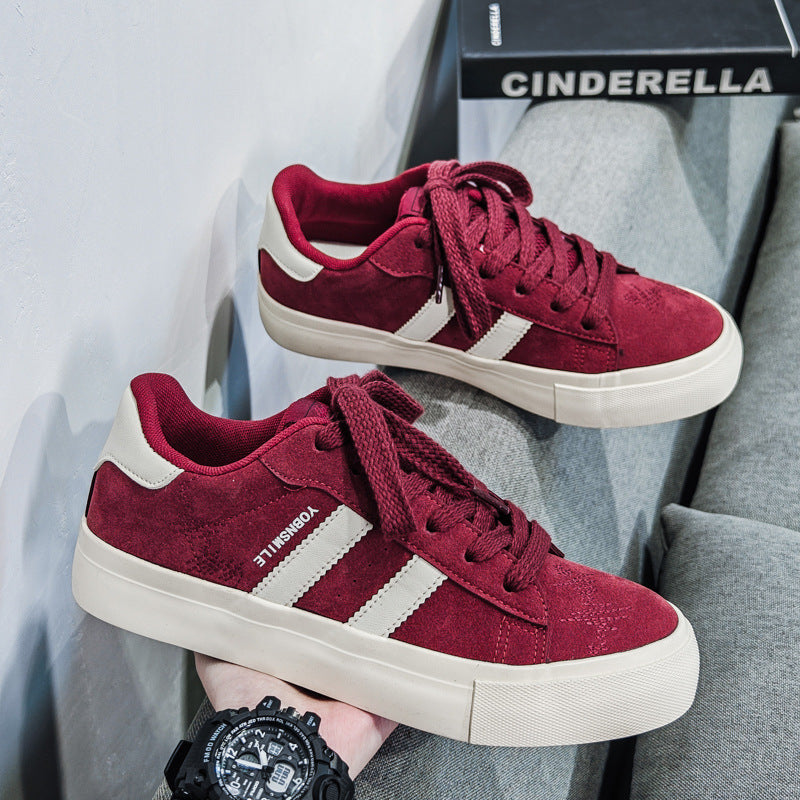 Wine Red men's sneakers - casual athletic shoes with cushioned comfortable sole