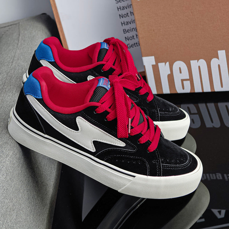 Black Red men's sneakers - casual athletic shoes with cushioned comfortable sole