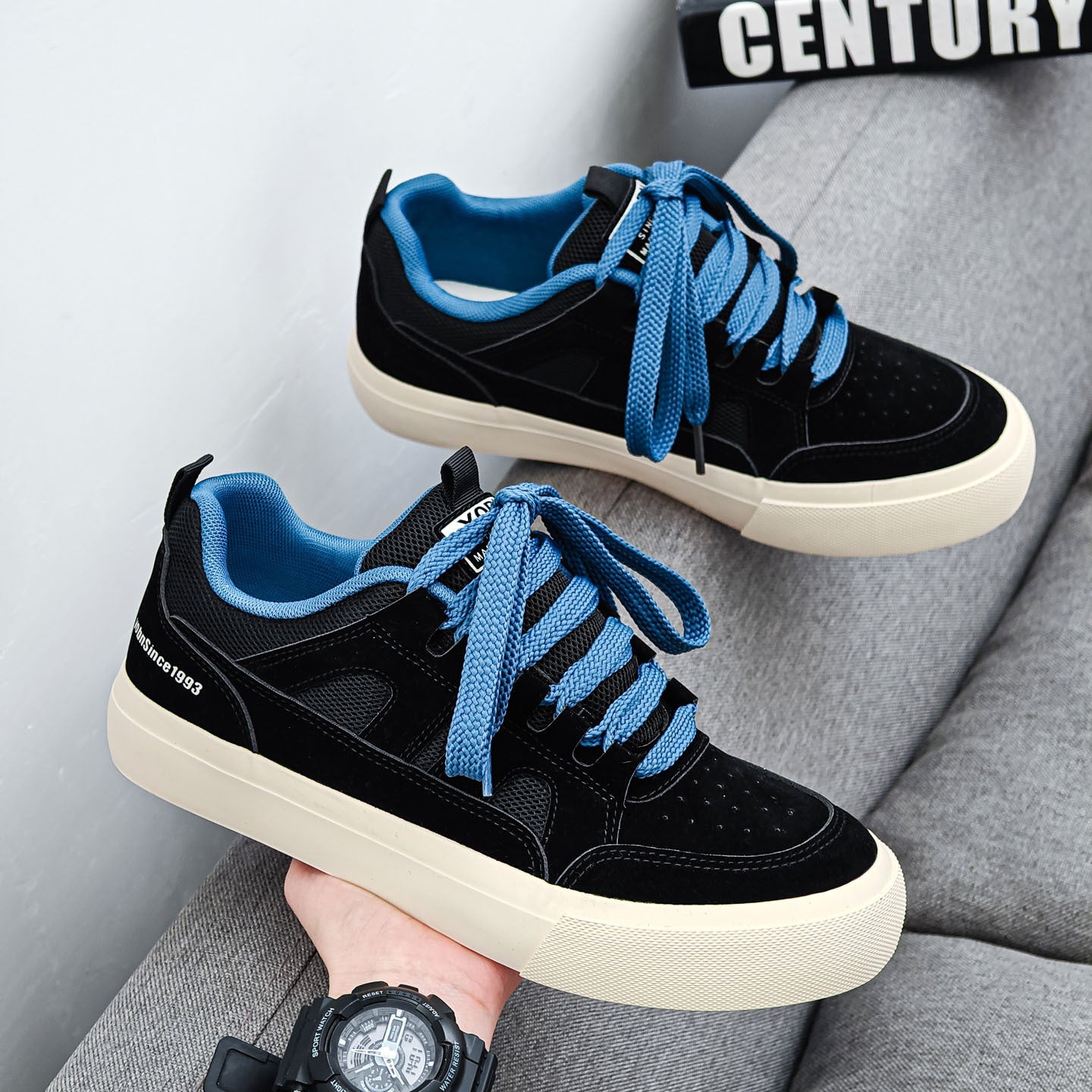Red And Black men's sneakers - casual athletic shoes with cushioned comfortable sole