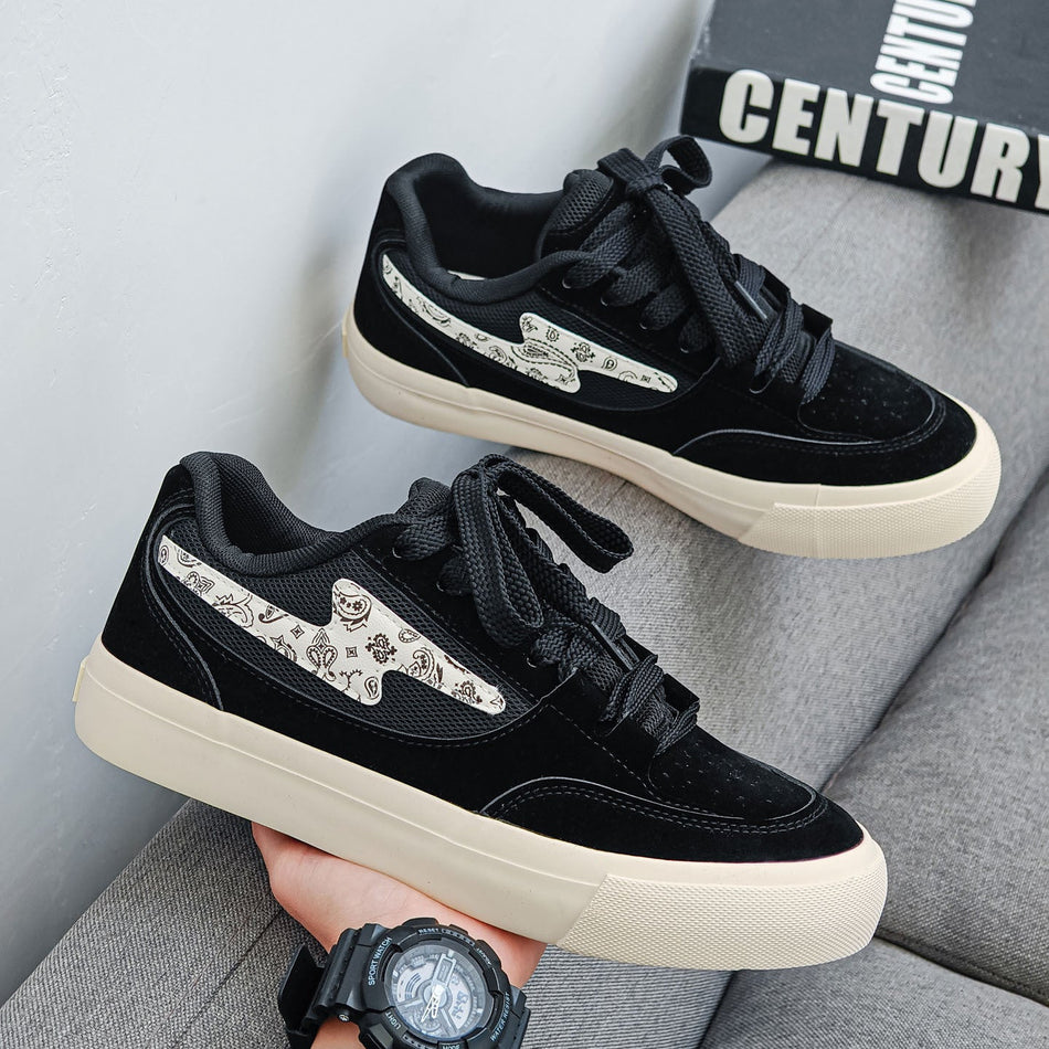 Black men's sneakers - casual athletic shoes with cushioned comfortable sole