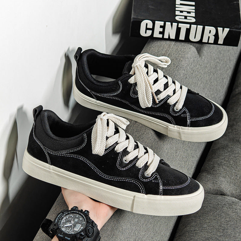 Black men's sneakers - casual athletic shoes with cushioned comfortable sole