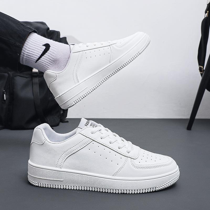 Pure White men's sneakers - casual athletic shoes with cushioned comfortable sole