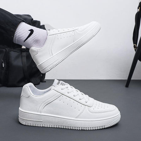 Pure White men's sneakers - casual athletic shoes with cushioned comfortable sole