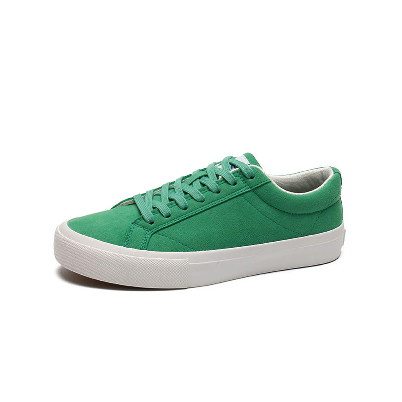 Green men's sneakers - casual athletic shoes with cushioned comfortable sole