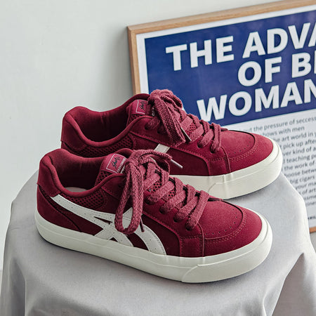 Wine Red men's sneakers - casual athletic shoes with cushioned comfortable sole