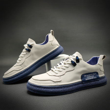 Men’s Leather Board Shoes Casual Flat Sneakers Plus Size