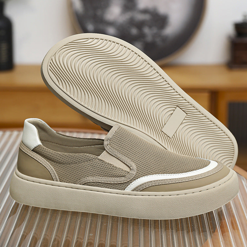 Summer Breathable Canvas Lazy Casual Thick Sole Men Shoes