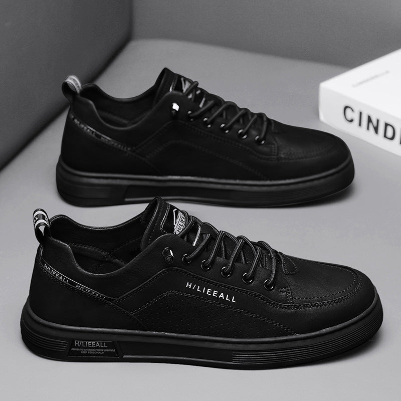 All Season Breathable White Leather Skate Men Sneakers