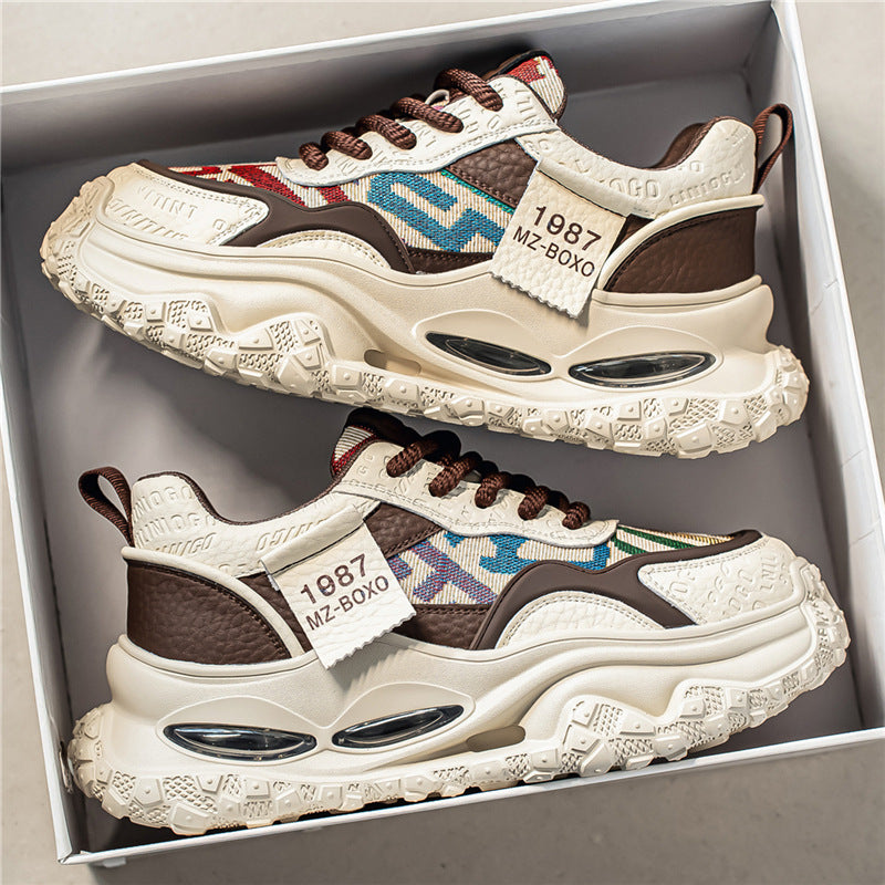 2026 Light Luxury Thick Sole Height Boost Men Sneakers