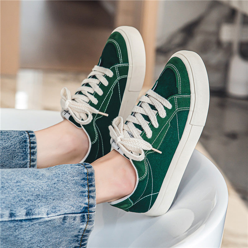 7926 Canvas Thick Sole Lace-Up Casual Men Shoes