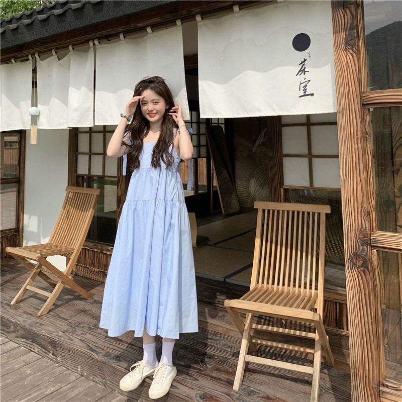 2026 White Fairy Suspender A-Line Long Dress Women