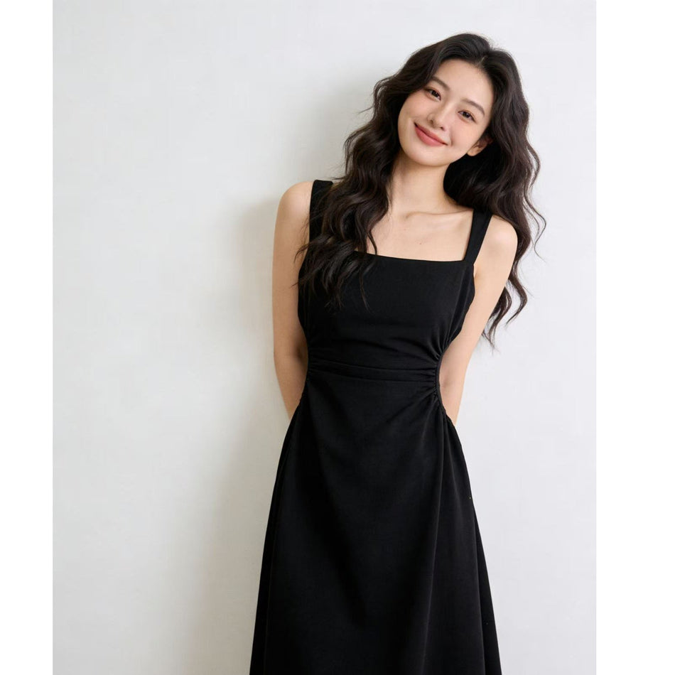 French Hepburn Spaghetti Strap A-Line Dress – Slim 2026