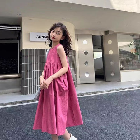 girls Korean-style princess summer dress for casual and seasonal wear