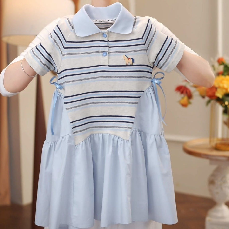 Girls Striped T-Shirt Princess Dress Summer Style