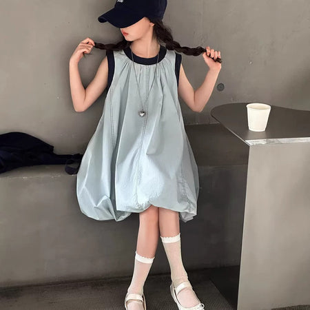 girls Korean-style princess summer dress for casual and seasonal wear