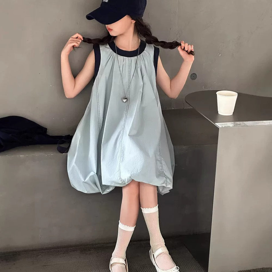 girls Korean-style princess summer dress for casual and seasonal wear