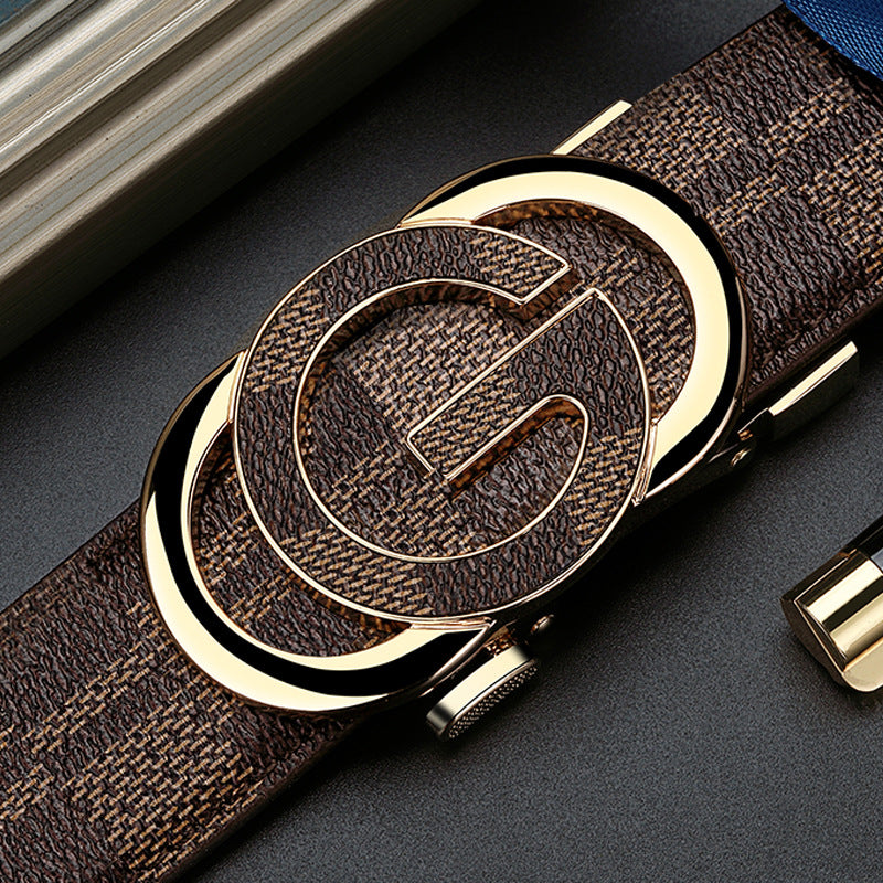 Men’s First Layer Leather Auto Buckle Belt – Premium
