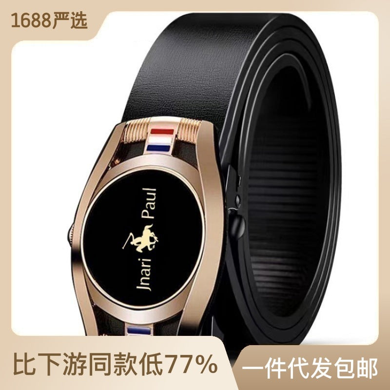 Men’s Auto Buckle Genuine Leather Belt – Versatile Style