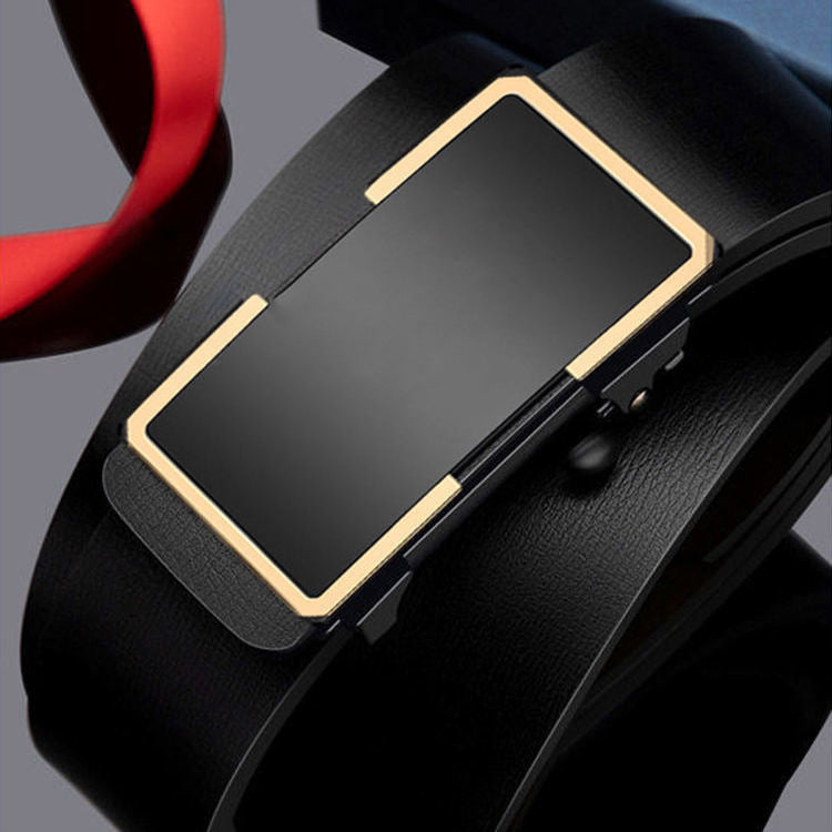 Men’s Leather Auto Buckle Belt – Business Casual Style
