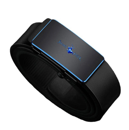 Men's genuine leather belt with wyk- gold - automatic buckle design for casual and formal wear