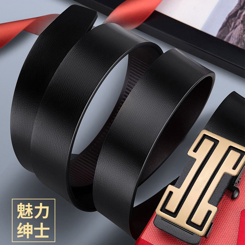 Men’s Fashion Auto Buckle Leather Belt – Trendy Style