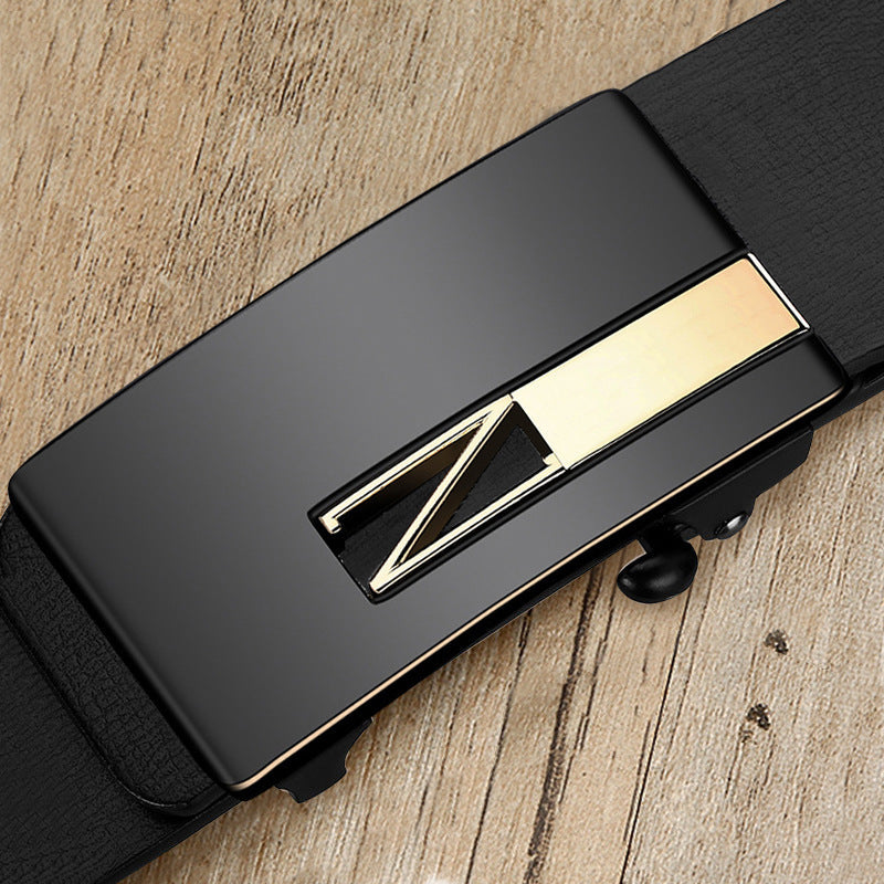 Men’s High-End Auto Buckle Leather Belt – Business Style
