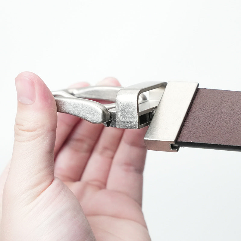 Men’s Rotating Pin Buckle Leather Belt – Fashion Style