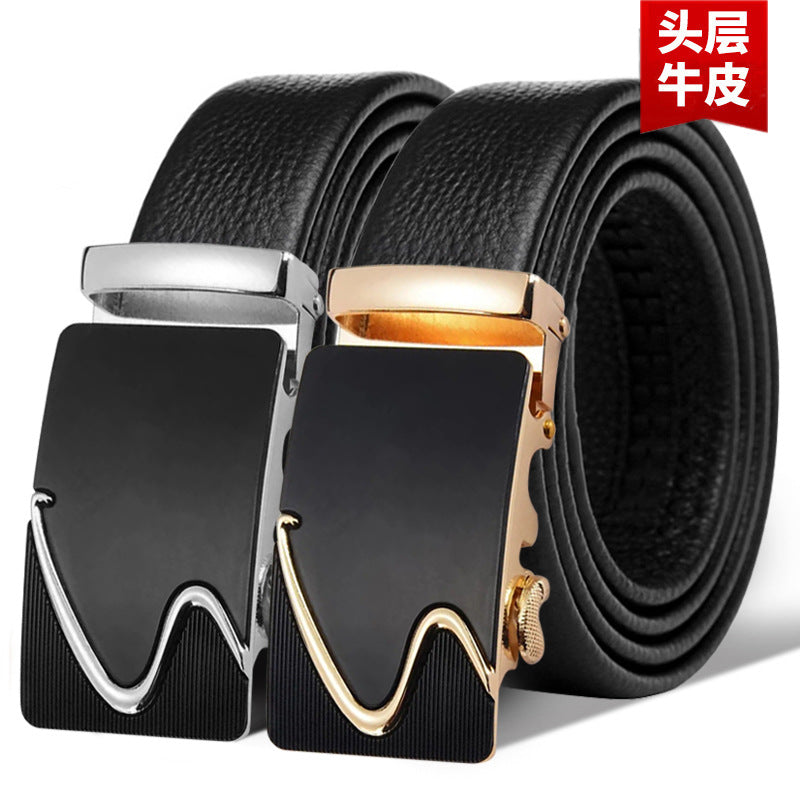 Men’s First Layer Leather Auto Buckle Belt – Business