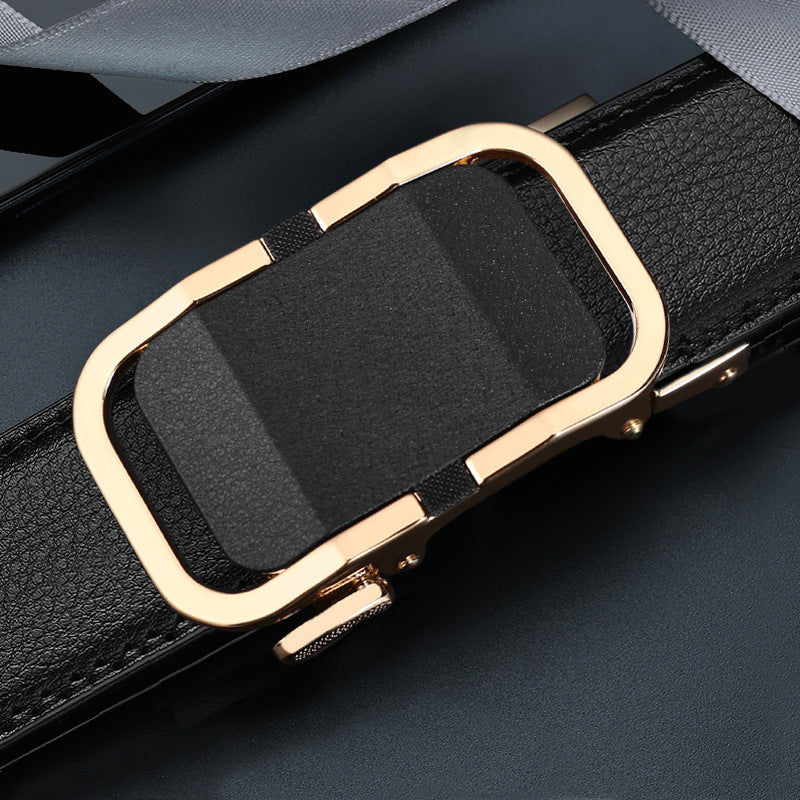 Men’s Leather Auto Buckle Belt – Casual Business Style