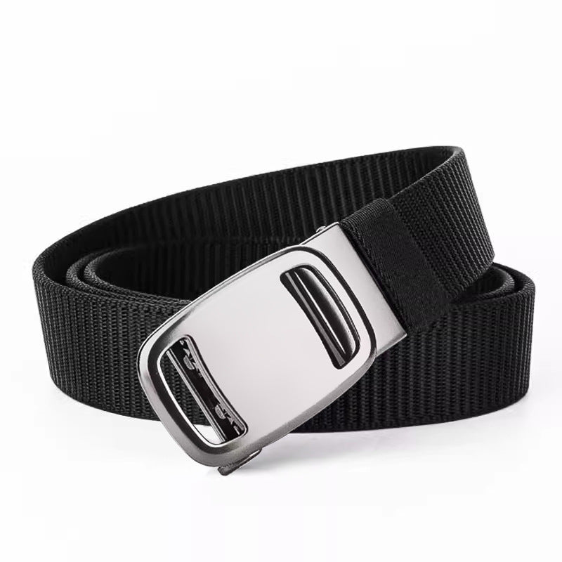 Men's belt with black gun buckle - automatic buckle design for casual and formal wear